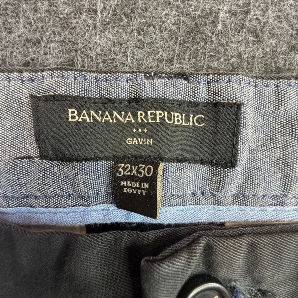 Banana Republic Gavin Chino Pants Mens 32x30 Black Straight Fit Cotton Inseam 29